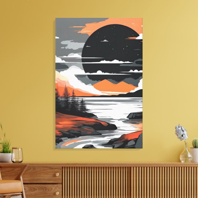 Abstract Sunset Canvas Print (Insitu(LivingRoom))