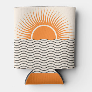Abstract sunset: geometric boho decor. can cooler