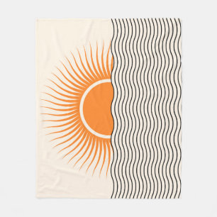 Abstract sunset: geometric boho decor. fleece blanket