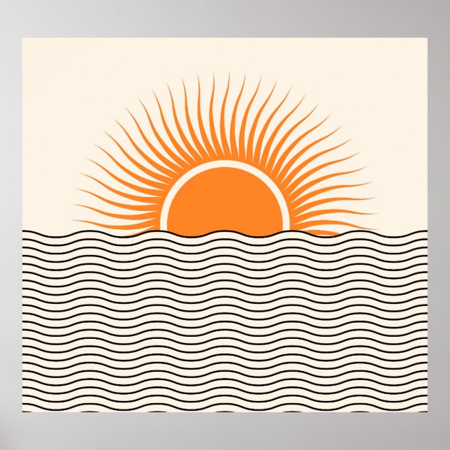 Abstract sunset: geometric boho decor. poster (Front)