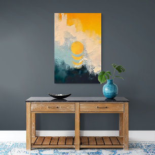 Abstract Sunset – Golden Calm Over Horizons Canvas Print