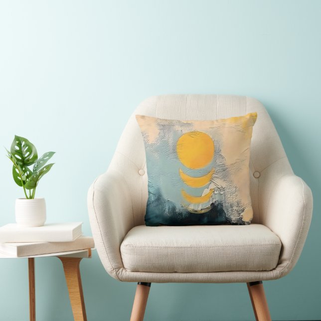 Abstract Sunset – Golden Calm Over Horizons Cushion (Chair)
