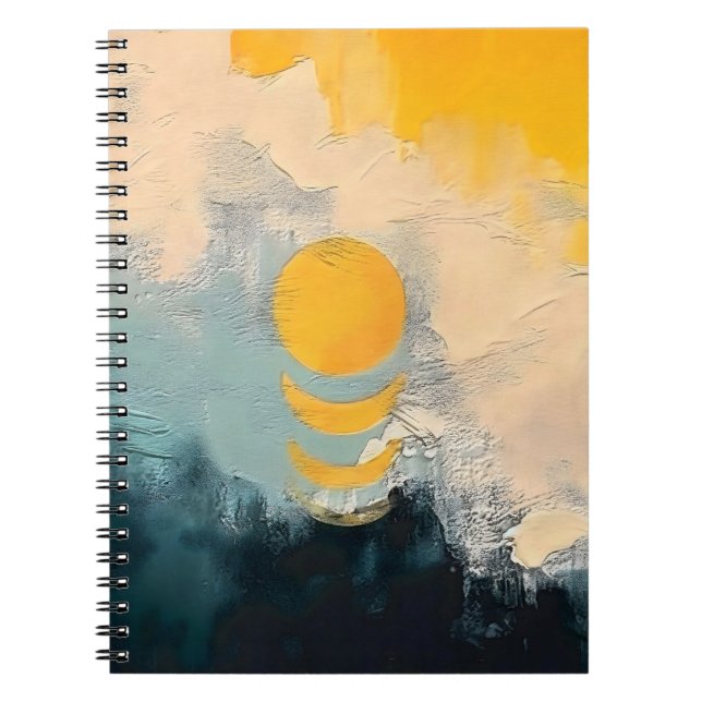 Abstract Sunset – Golden Calm Over Horizons Notebook (Front)