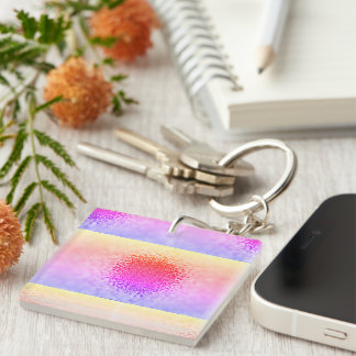 abstract sunset inspired key ring