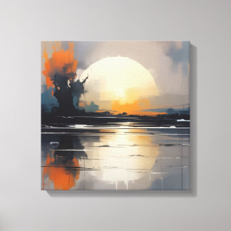 Abstract Sunset Landscape canvas wall Art