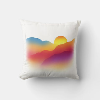 Abstract Sunset Landscape Cushion