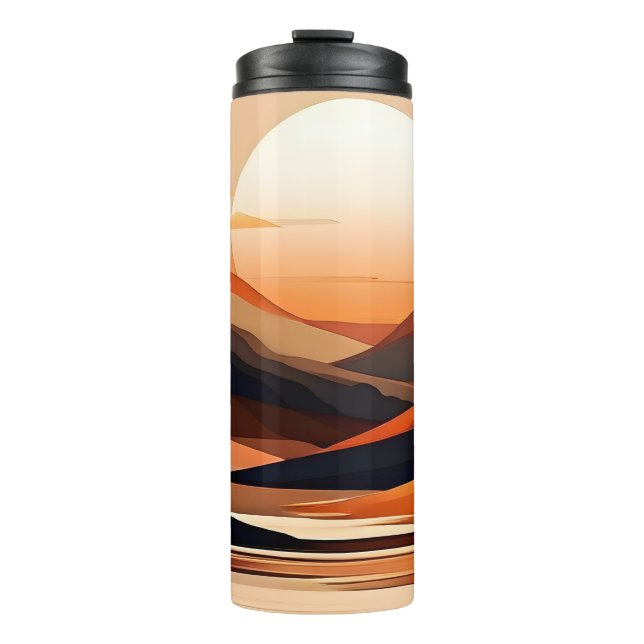 Abstract Sunset Landscape Thermal Tumbler (Front)