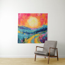 Abstract Sunset on the Field