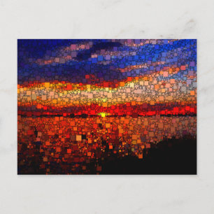 Abstract Sunset Postcard