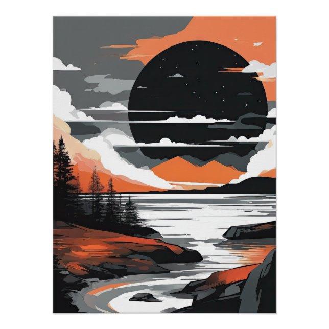 Abstract Sunset Poster (Front)