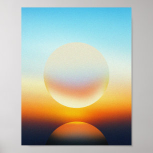 Abstract Sunset Sphere illustration Wall Art