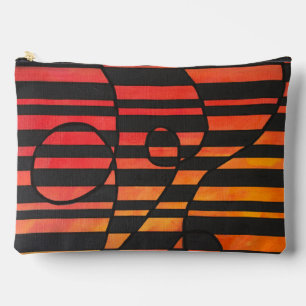 Abstract Sunset Stripes with Bold Geometric Shapes Accessory Pouch