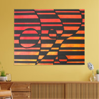 Abstract Sunset Stripes with Bold Geometric Shapes