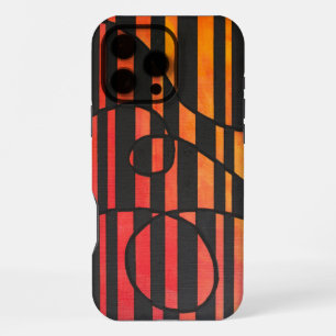 Abstract Sunset Stripes with Bold Geometric Shapes iPhone 16 Pro Max Case
