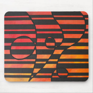 Abstract Sunset Stripes with Bold Geometric Shapes Mouse Mat