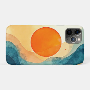Abstract Sunset Waves Art iPhone 11 Pro Case
