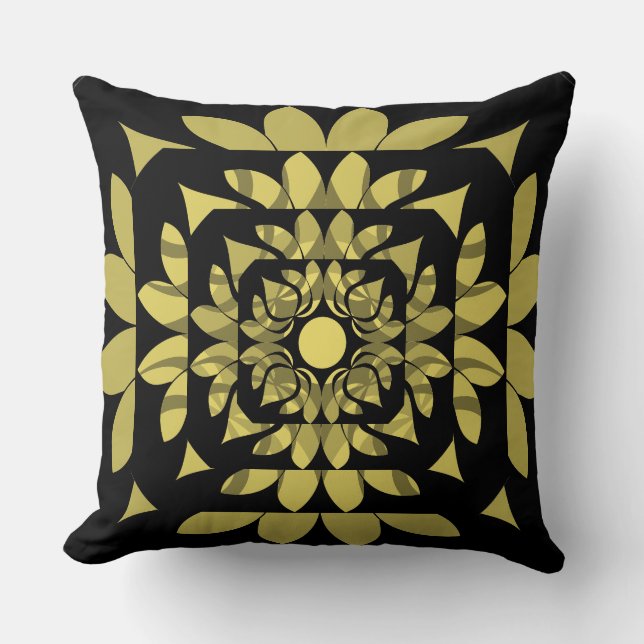 Abstract Sunshine Throw Pillow (Front)
