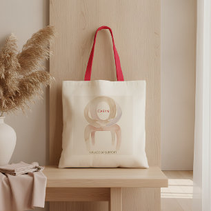 Abstract Supportive Hug Watercolor Custom Name Tote Bag