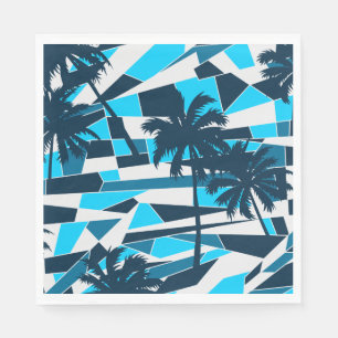 Abstract surf palm trees napkin