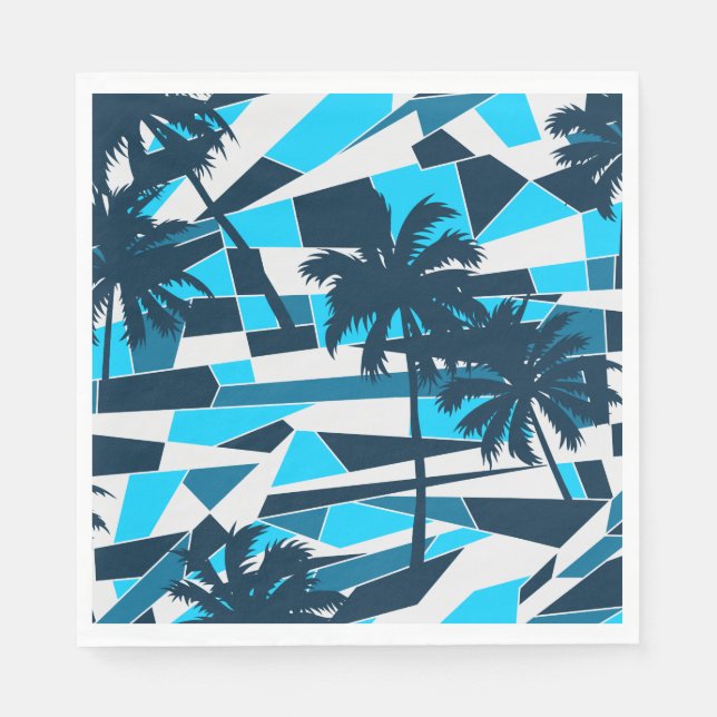 Abstract surf palm trees napkin (Front)