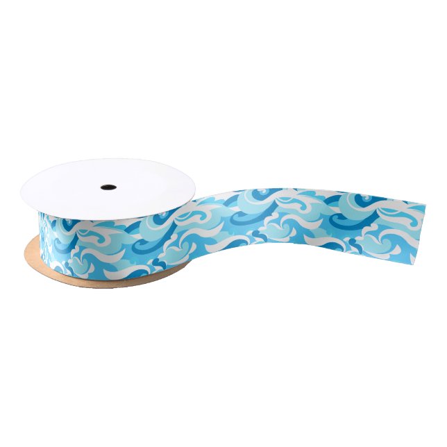 Abstract surf waves satin ribbon (Spool)