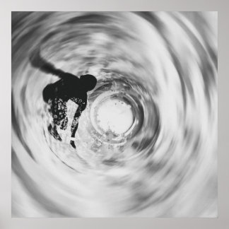 Abstract Surfer Silhouette Poster