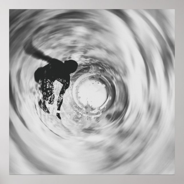 Abstract Surfer Silhouette Poster (Front)
