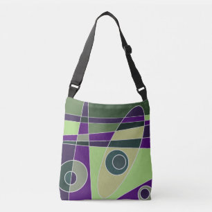 Abstract Surfing Green Purple Crossbody Bag