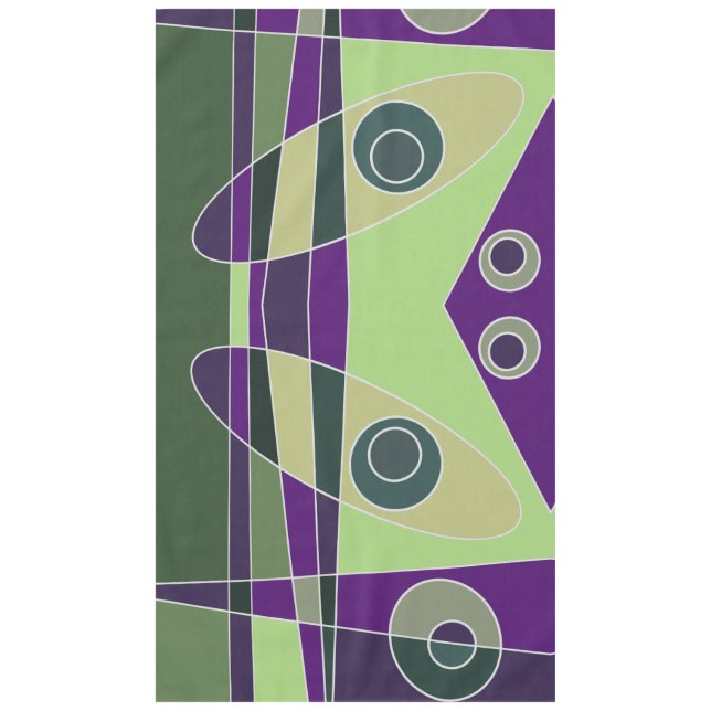 Abstract Surfing Green Purple Tablecloth (Front)