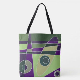 Abstract Surfing Green Purple Tote Bag