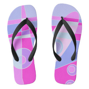 Abstract Surfing Hot Pink Purple Flip Flops