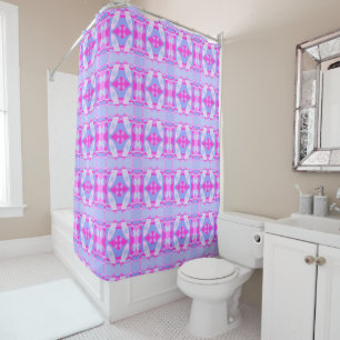 Abstract Surfing Hot Pink Purple Shower Curtain