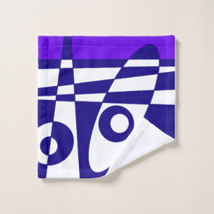 Abstract Surfing - Indigo Purple Navy Blue White  Wash Cloth
