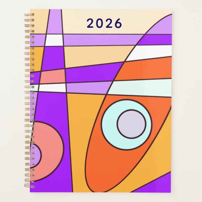 Abstract Surfing Orange Purple Planner (Front)