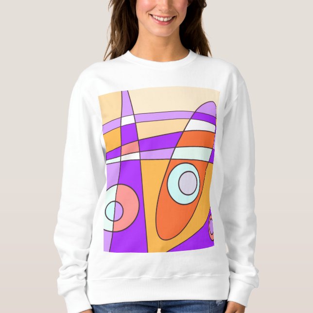 Abstract Surfing Orange Purple Sweatshirt (Front)