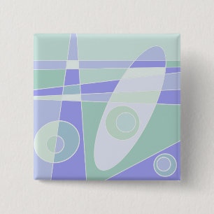 Abstract Surfing Pastel Purple Green 15 Cm Square Badge