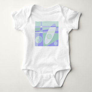 Abstract Surfing Pastel Purple Green Baby Bodysuit