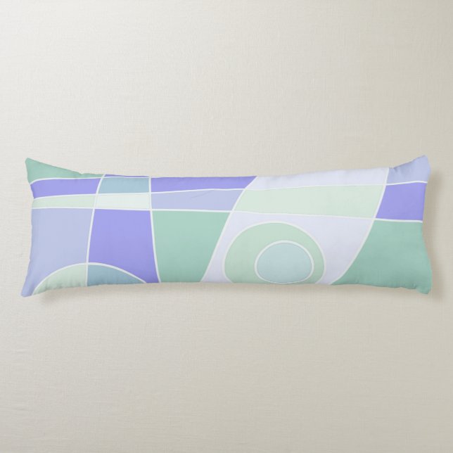 Abstract Surfing Pastel Purple Green Body Cushion (Front)