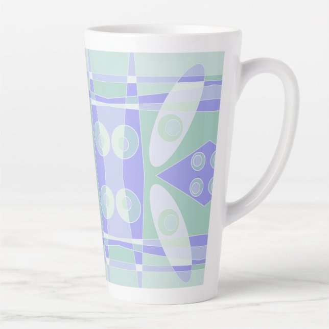 Abstract Surfing Pastel Purple Green  Latte Mug (Right)