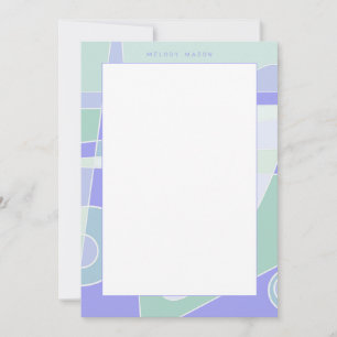 Abstract Surfing Purple Green Personalised Name Card