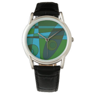 Abstract Surfing Turquoise Green Shade Watch