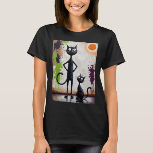 Abstract Surreal Cat Shirt - Artistic Feline Tee