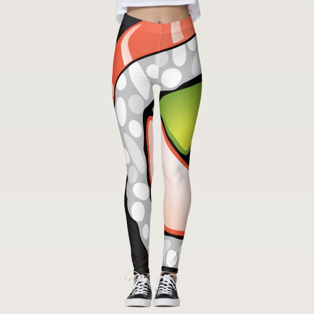 Abstract Sushi Roll Leggings (Front)