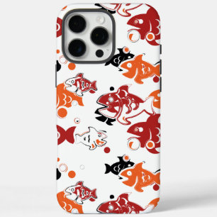 Abstract Swimming Fish Pattern Design iPhone 16 Pro Max Case