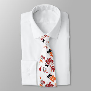 Abstract Swimming Fish Pattern Design Tie