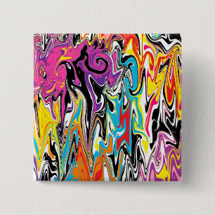 Abstract Swirl 15 Cm Square Badge