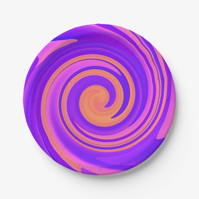 Abstract Swirl 250816 - 01a Paper Plate (Front)
