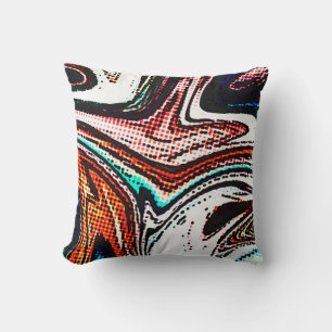 Abstract swirl background. Liquid paint texture in Cushion