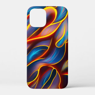Abstract Swirl Blue Red Flames iPhone 12 Mini Case