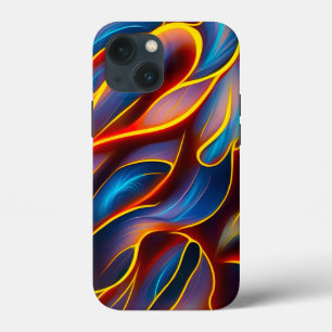 Abstract Swirl Blue Red Flames iPhone 13 Mini Case